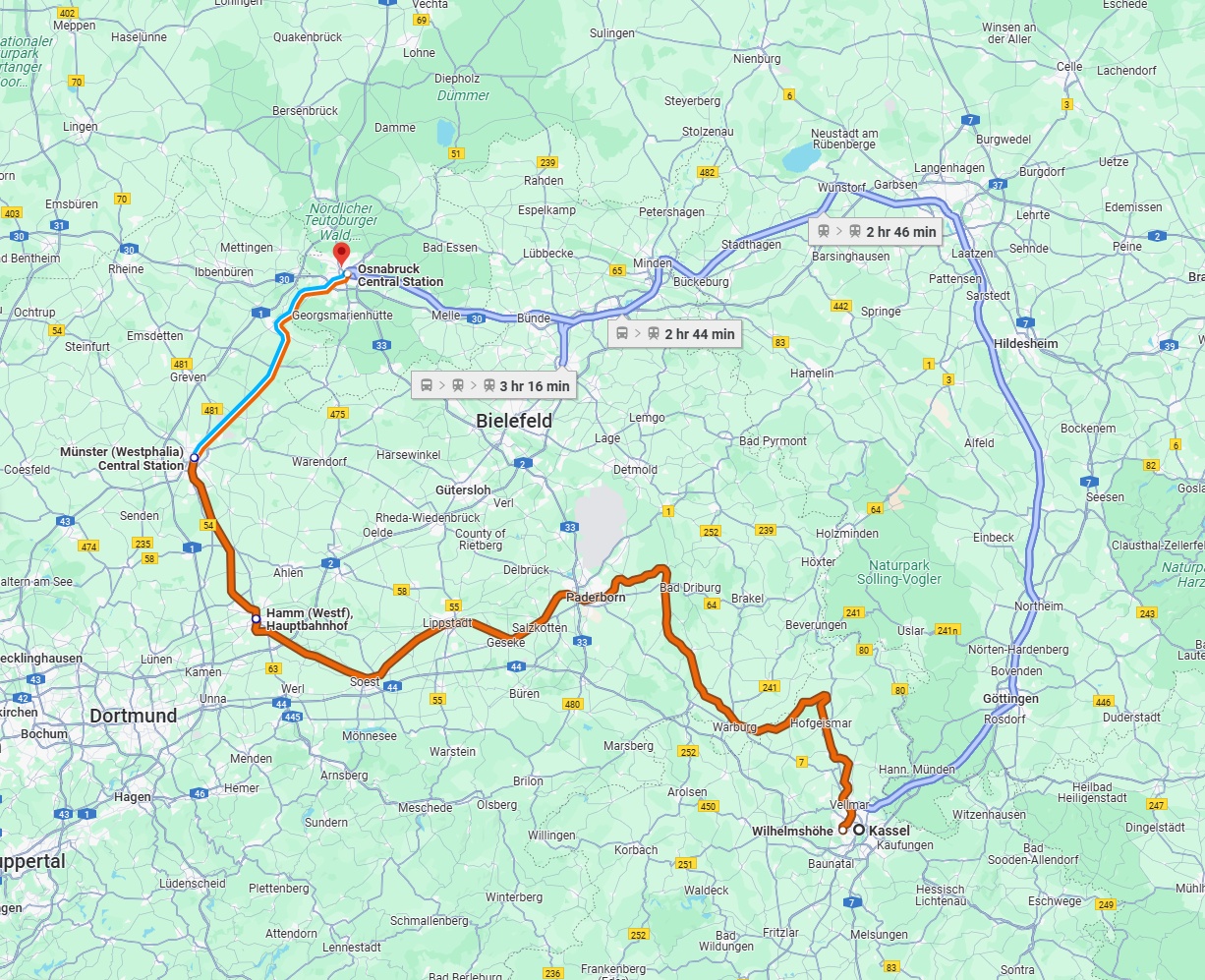 Anreise von Kassel Zu Osnabrück Über 