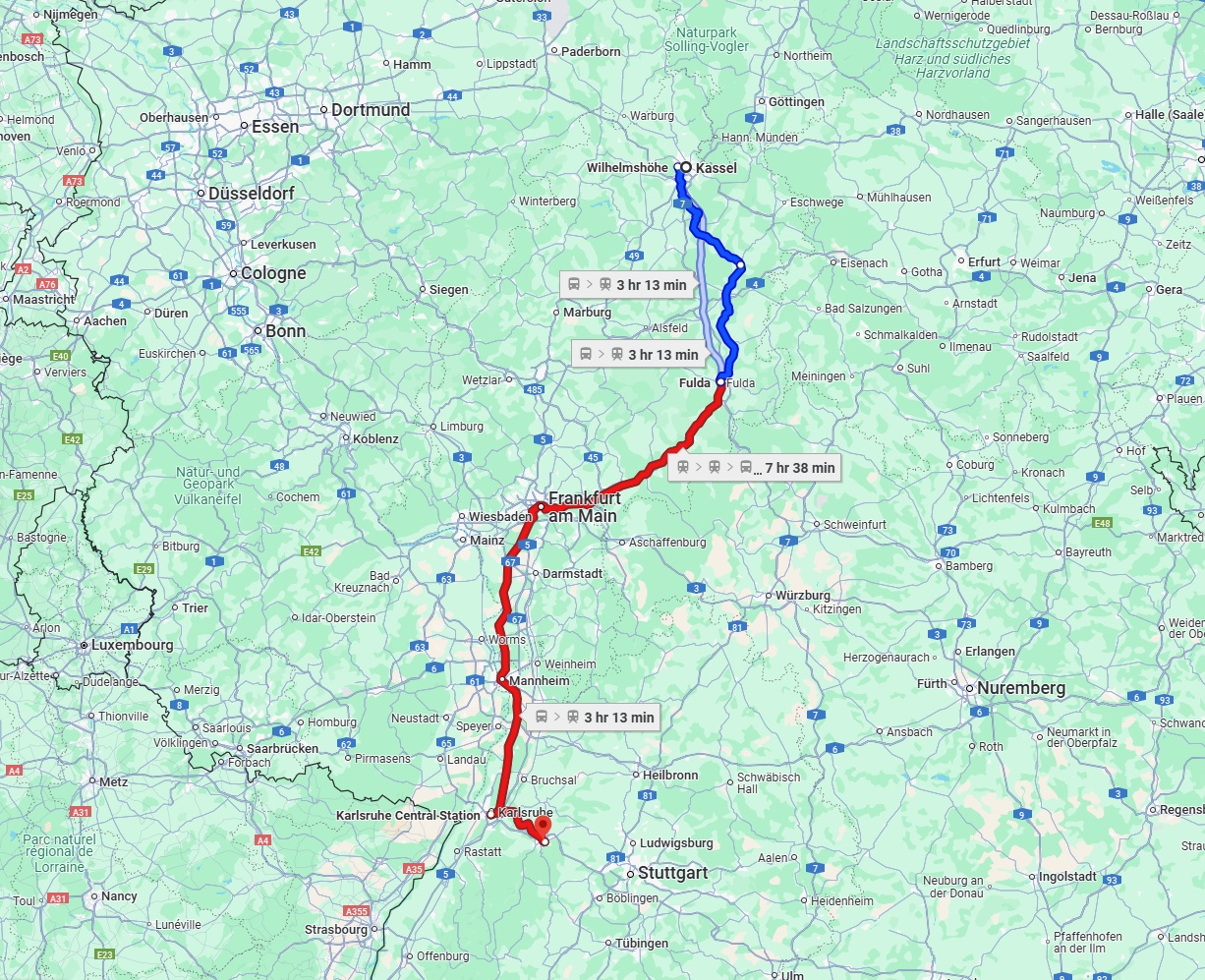 Anreise von Kassel Zu Pforzheim Über 