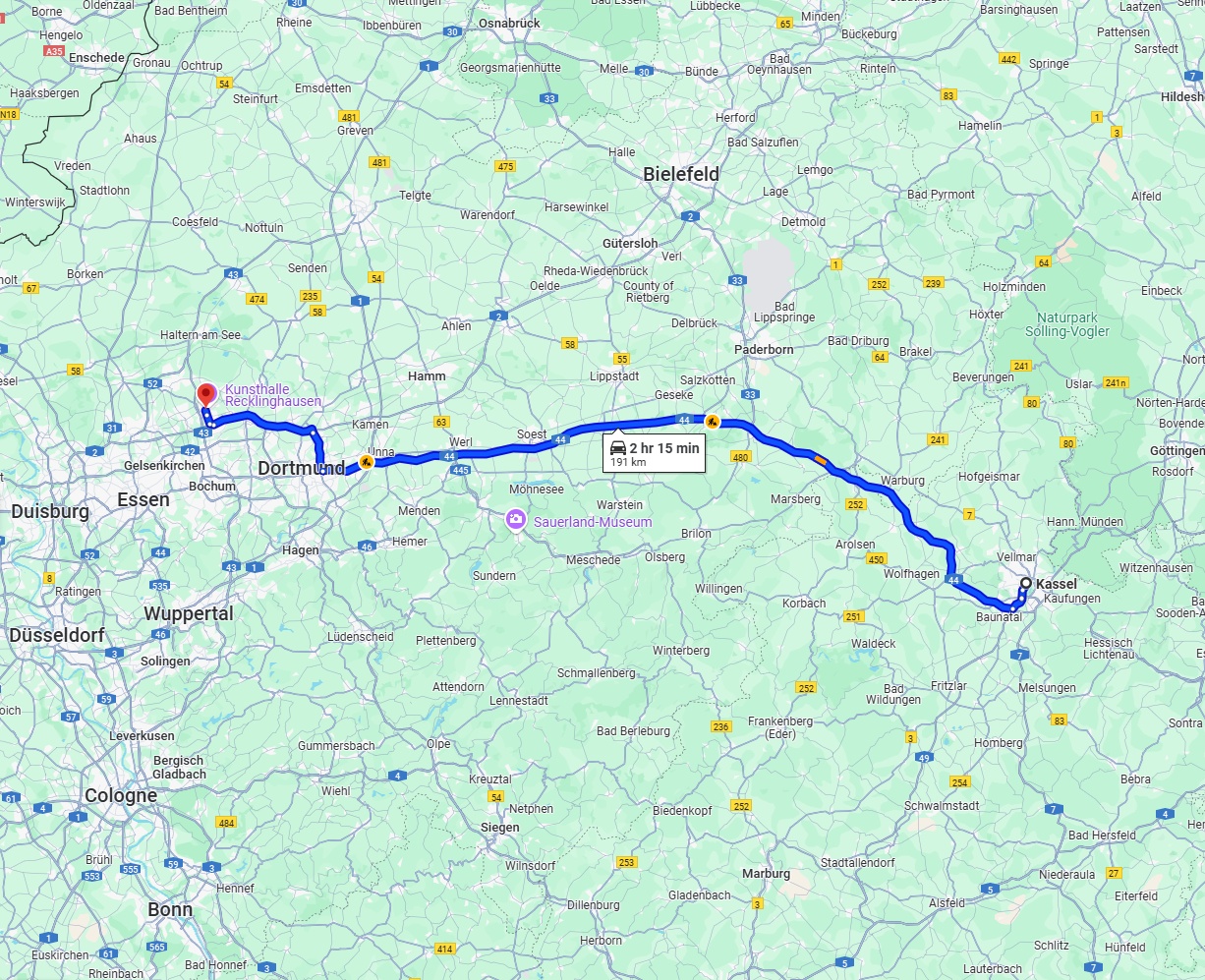 Anreise von Kassel Zu Recklinghausen Über via A44
