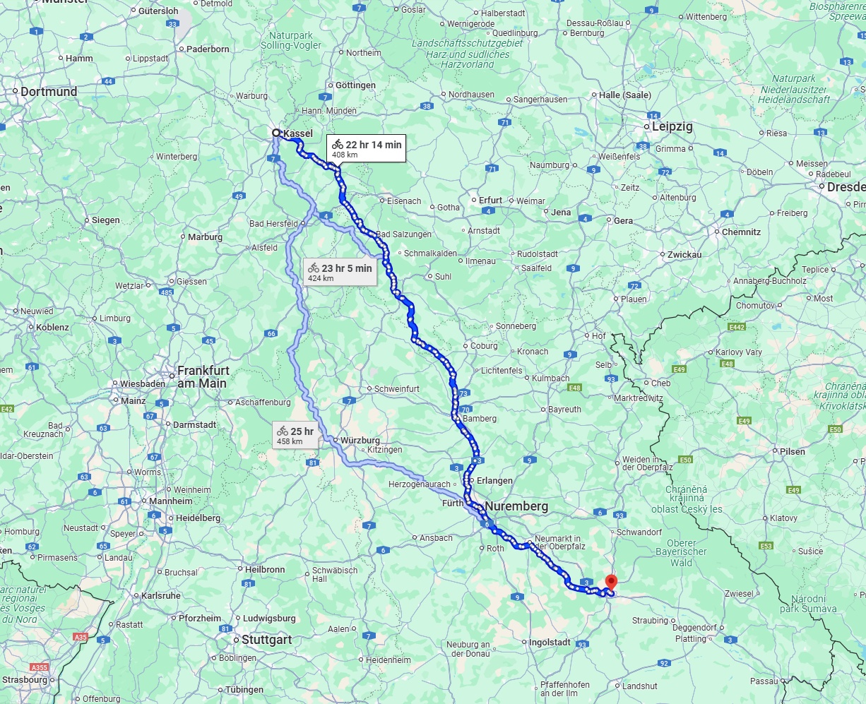 Anreise von Kassel Zu Regensburg Über 