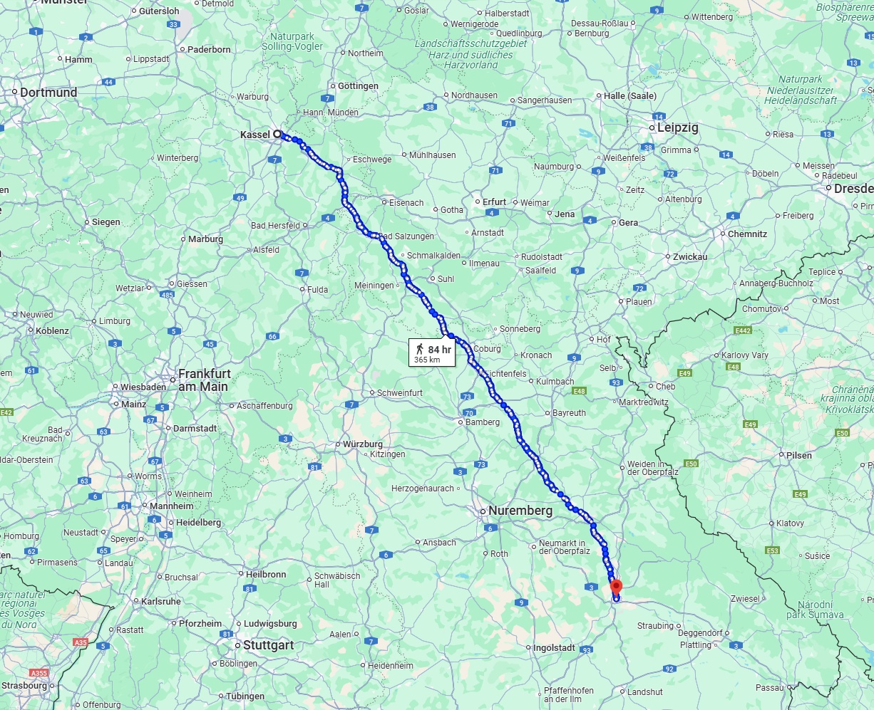 Anreise von Kassel Zu Regensburg Über 