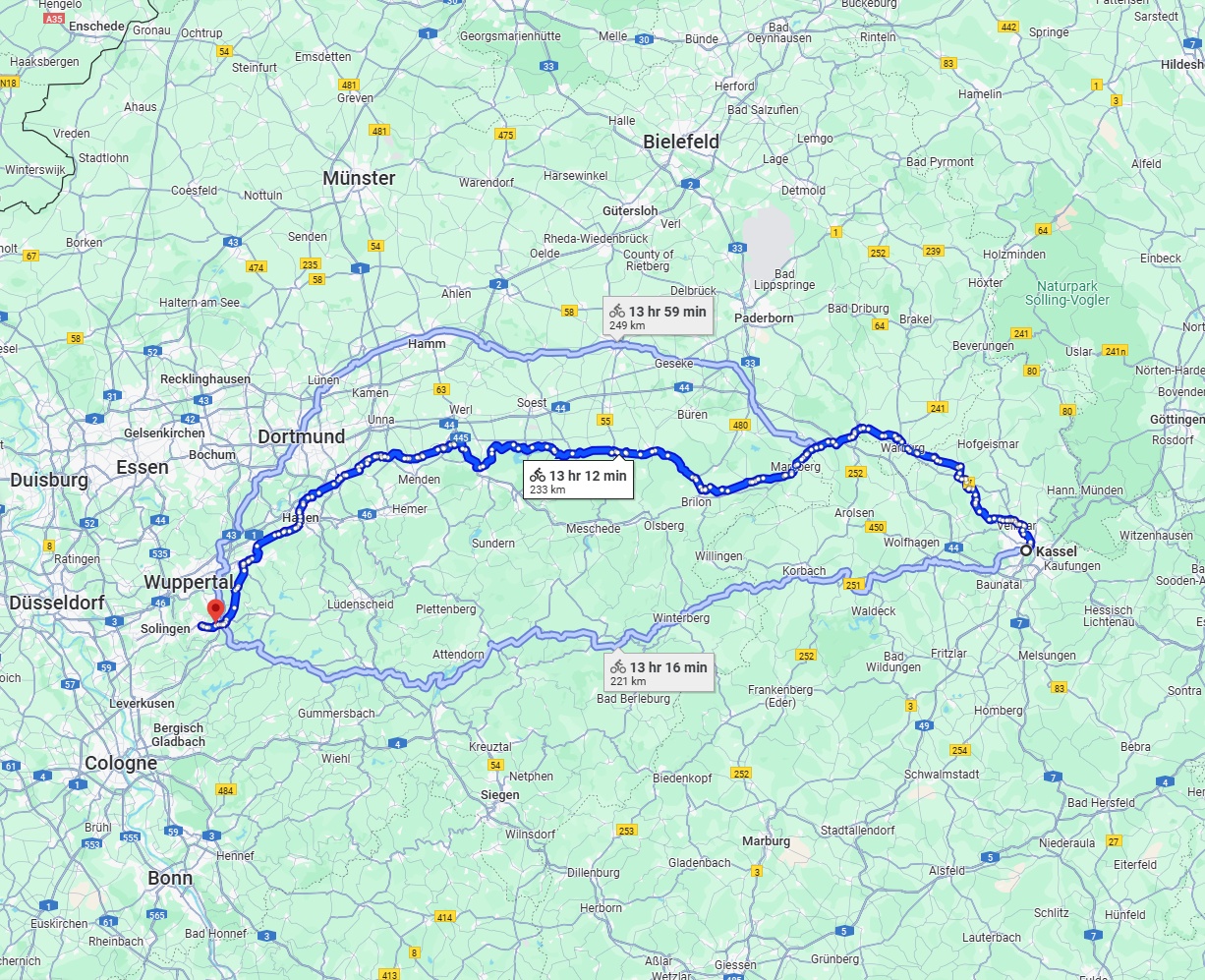 Anreise von Kassel Zu Remscheid Über 