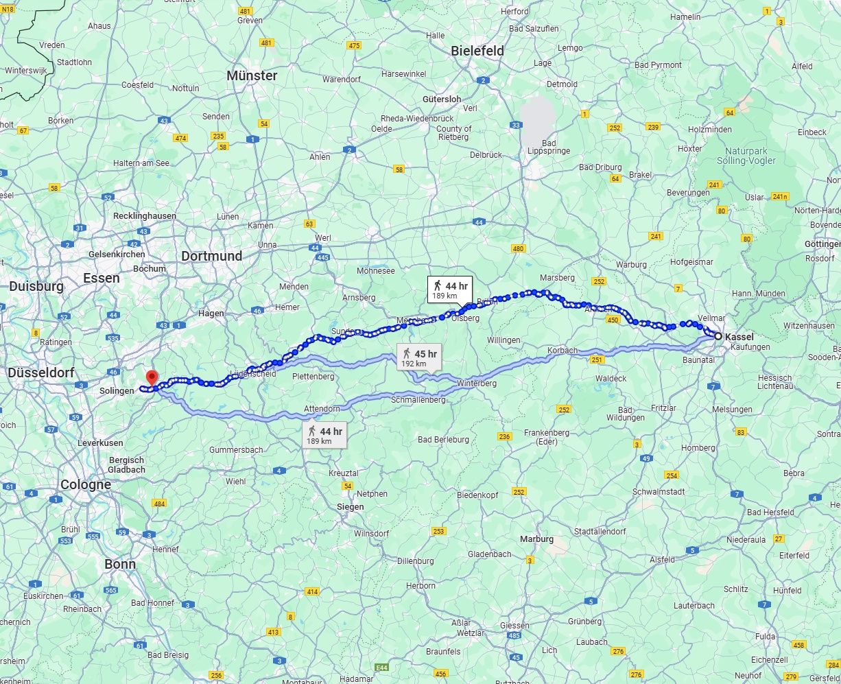 Anreise von Kassel Zu Remscheid Über 