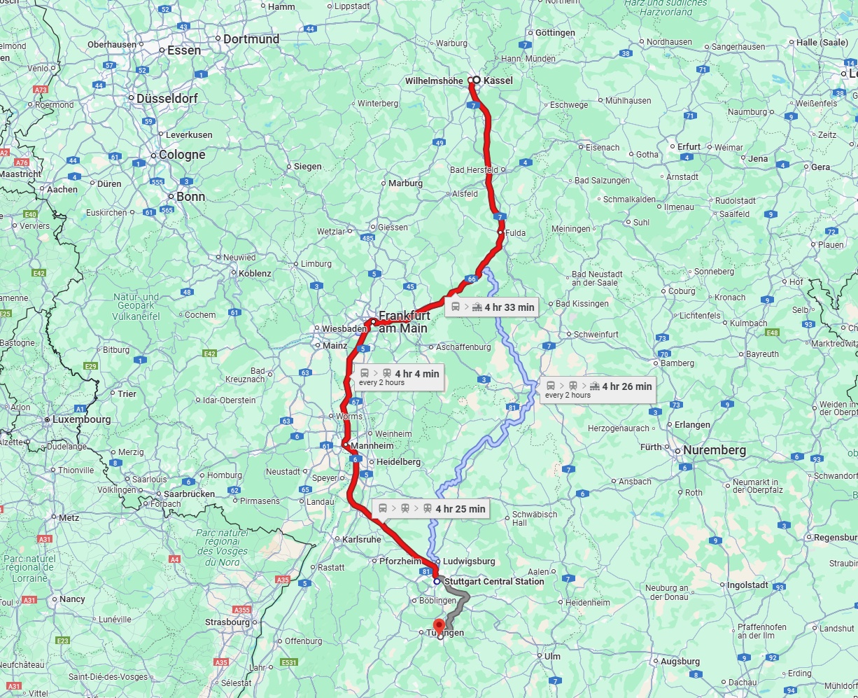 Anreise von Kassel Zu Reutlingen Über 
