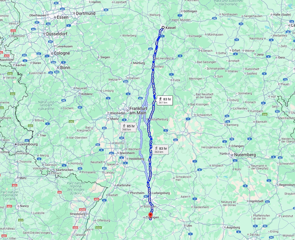 Anreise von Kassel Zu Reutlingen Über 