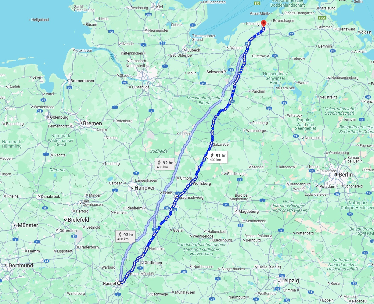 Anreise von Kassel Zu Rostock Über 