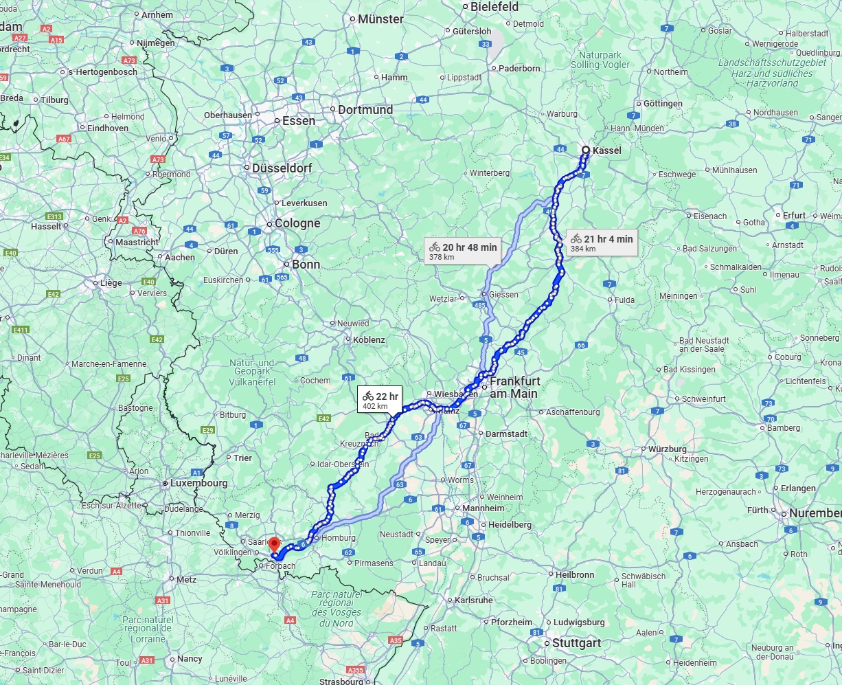Anreise von Kassel Zu Saarbrücken Über 