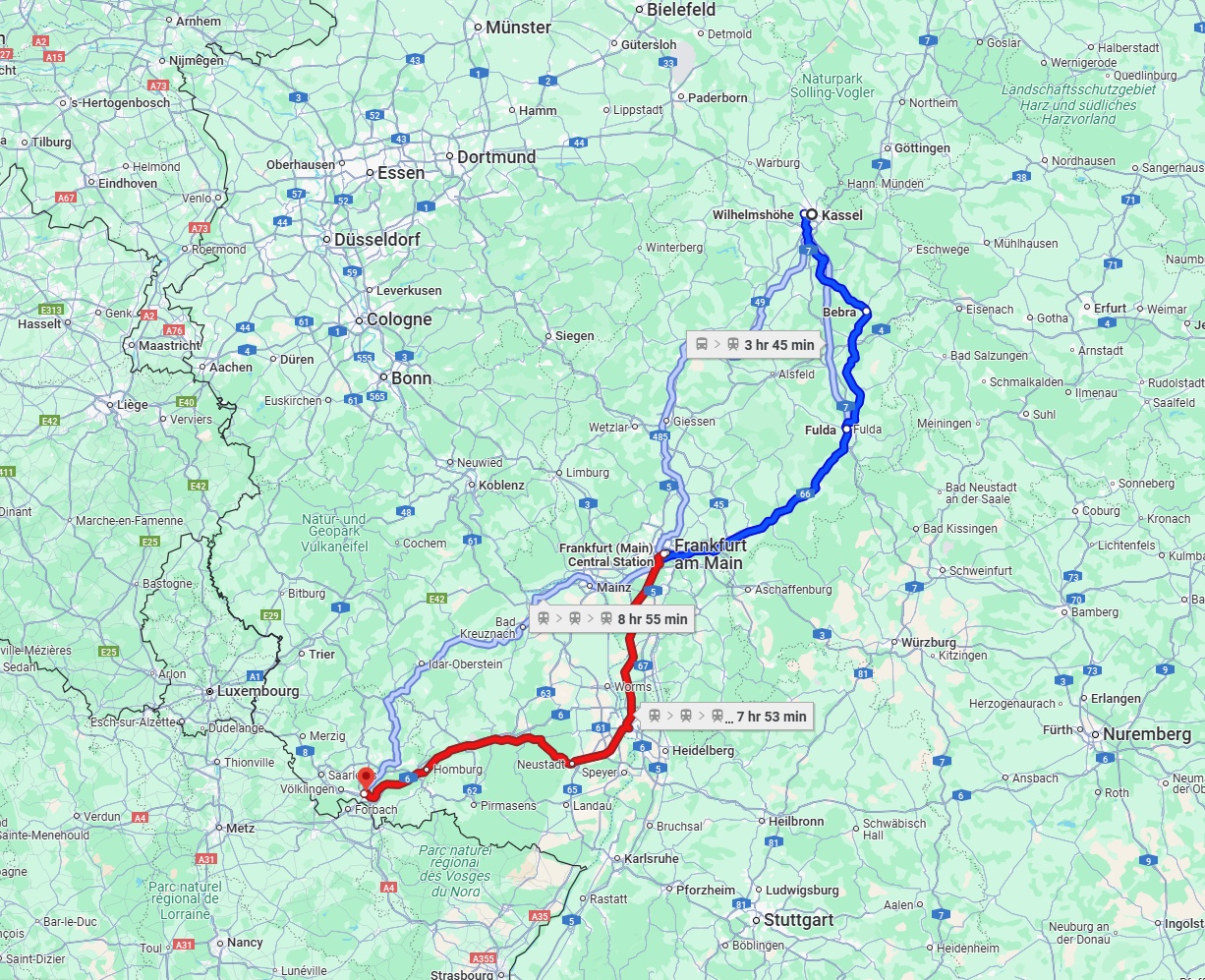 Anreise von Kassel Zu Saarbrücken Über 