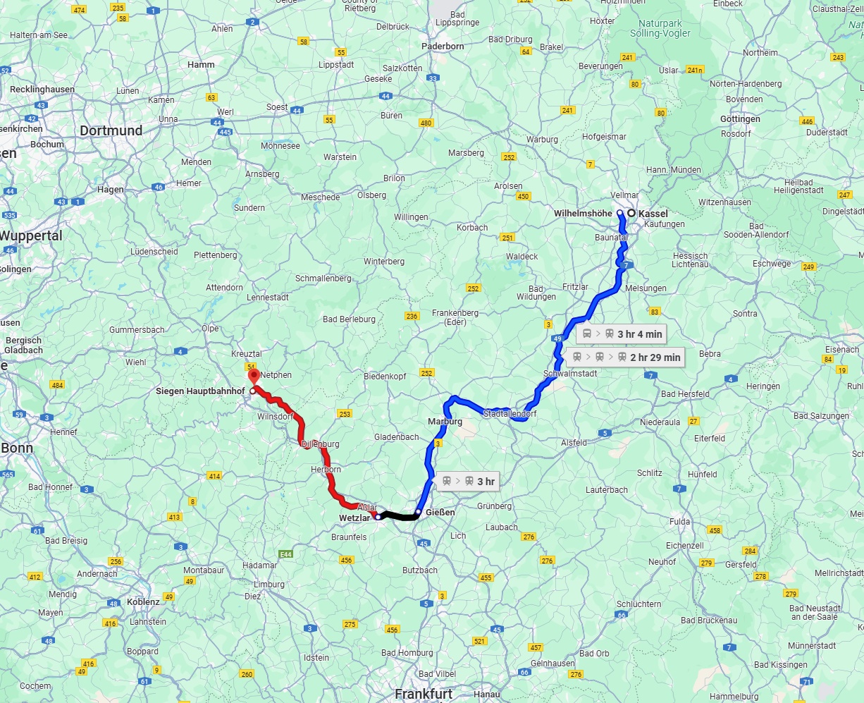 Anreise von Kassel Zu Siegen Über 