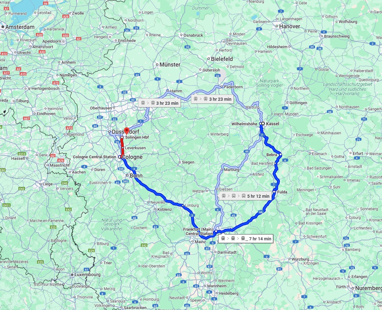 Anreise von Kassel Zu Solingen Über 