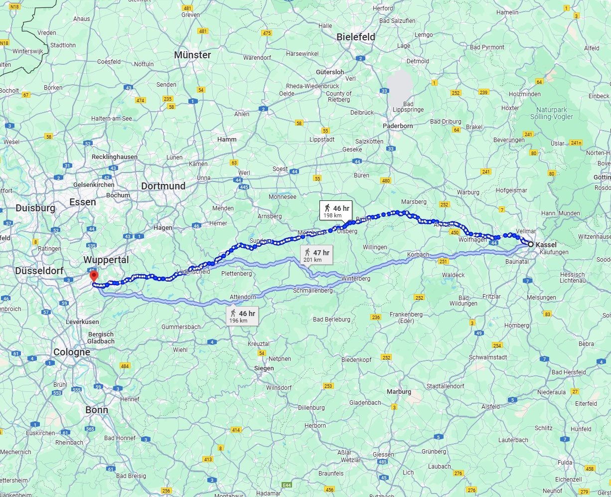 Anreise von Kassel Zu Solingen Über 