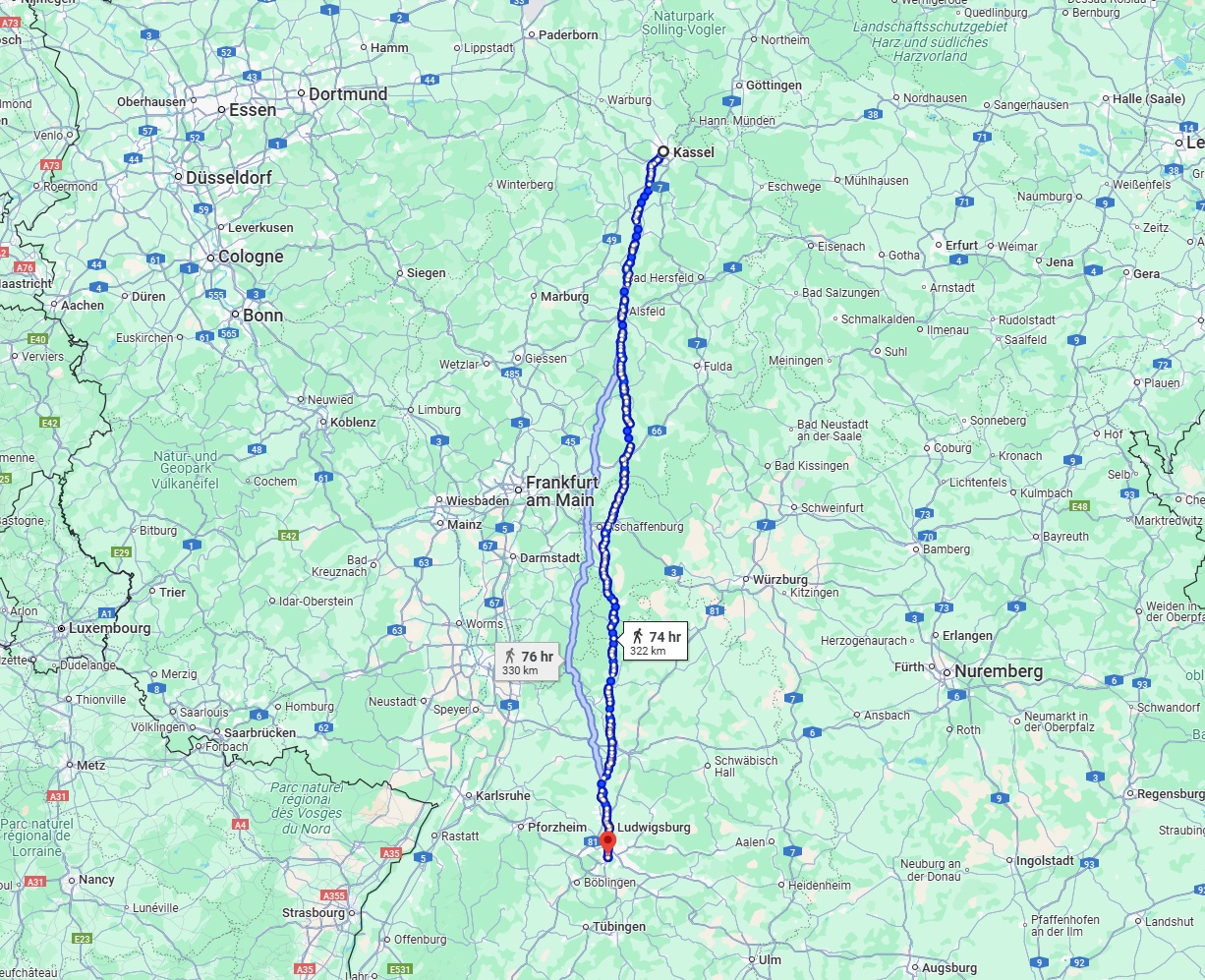 Anreise von Kassel Zu Stuttgart Über 