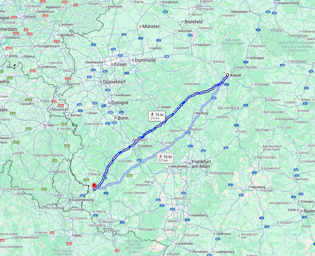 Anreise von Kassel Zu Trier Über 