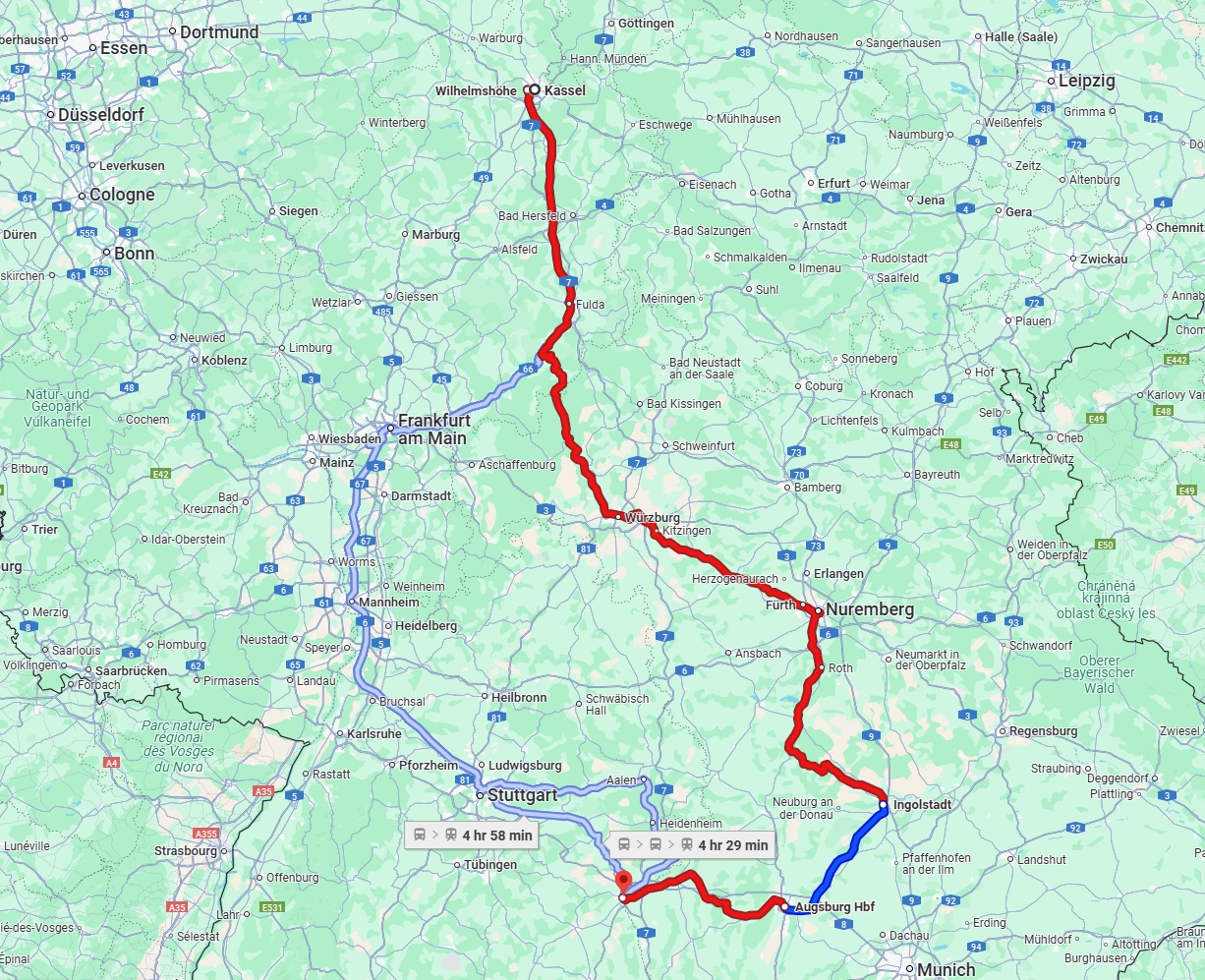 Anreise von Kassel Zu Ulm Über 
