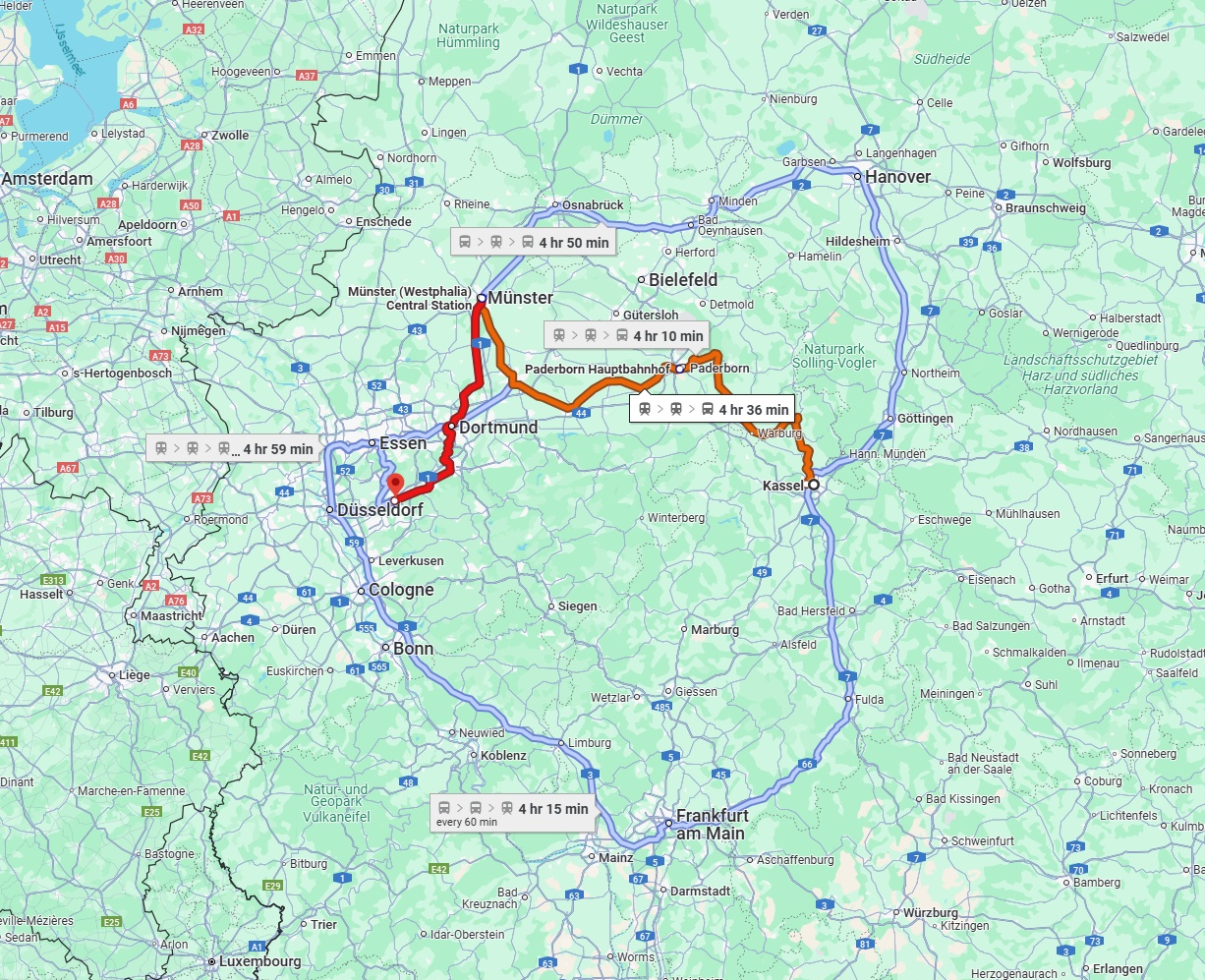 Anreise von Kassel Zu Wuppertal Über 