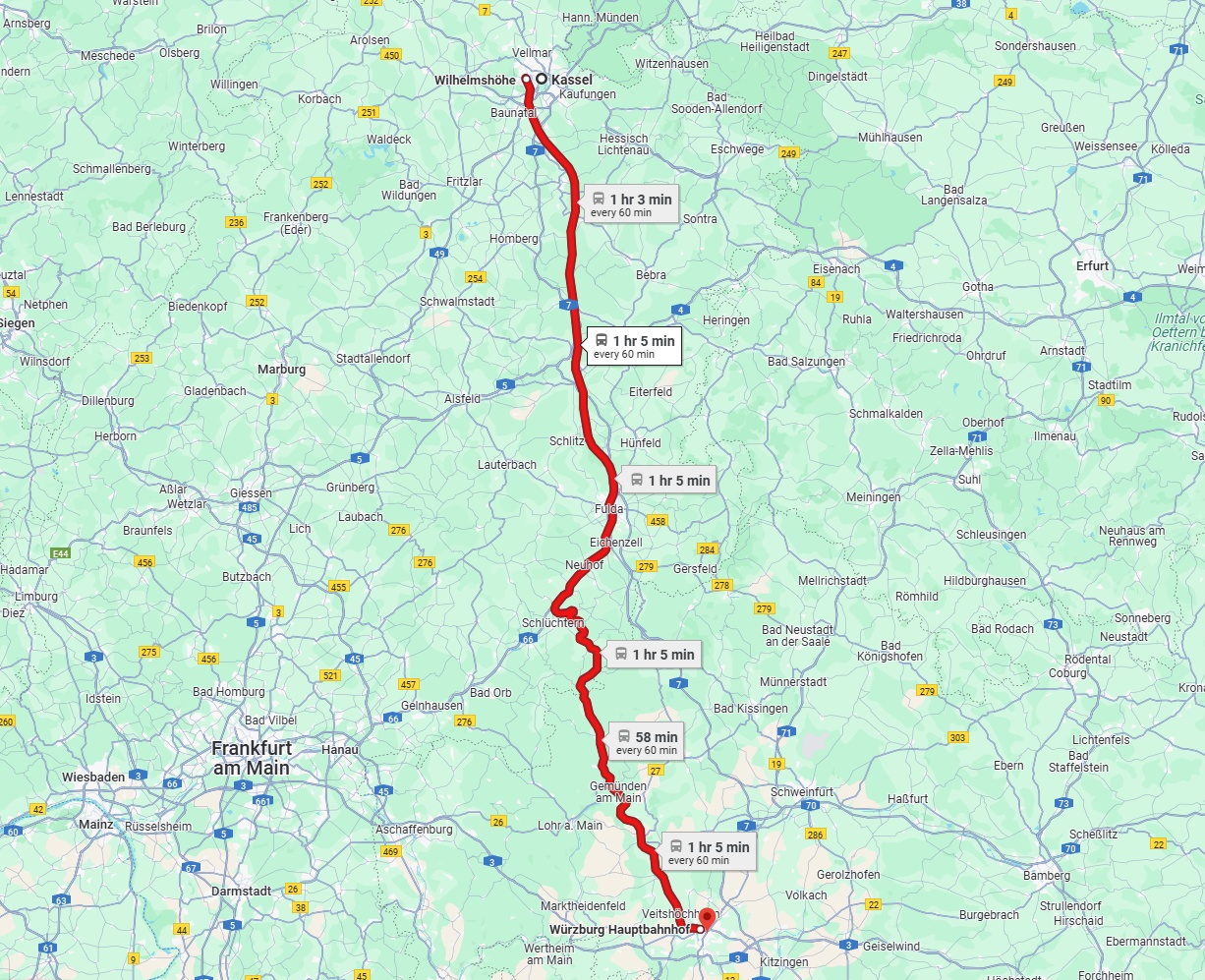 Anreise von Kassel Zu Würzburg Über 