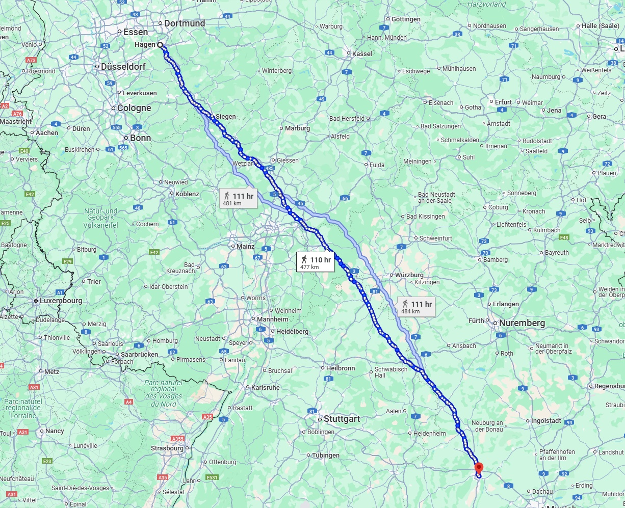 Anreise von Hagen Zu Augsburg Über 