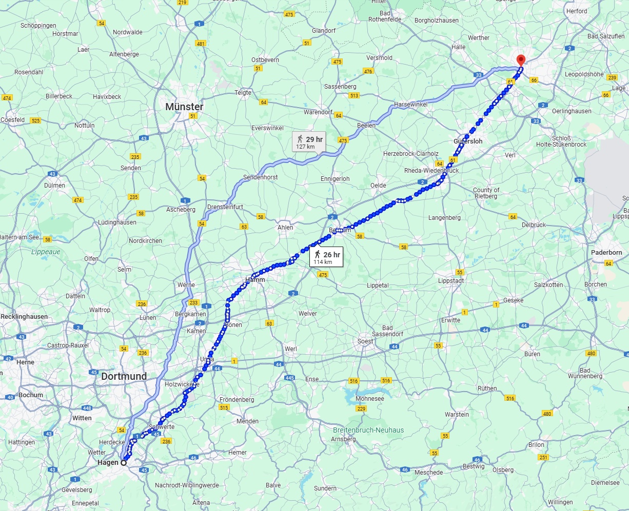 Anreise von Hagen Zu Bielefeld Über 