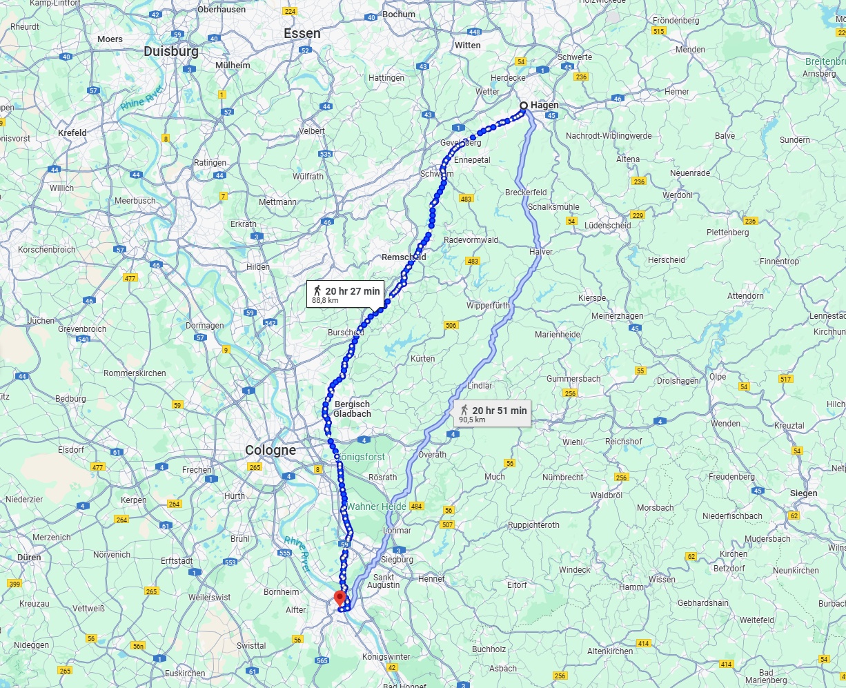 Anreise von Hagen Zu Bonn Über 