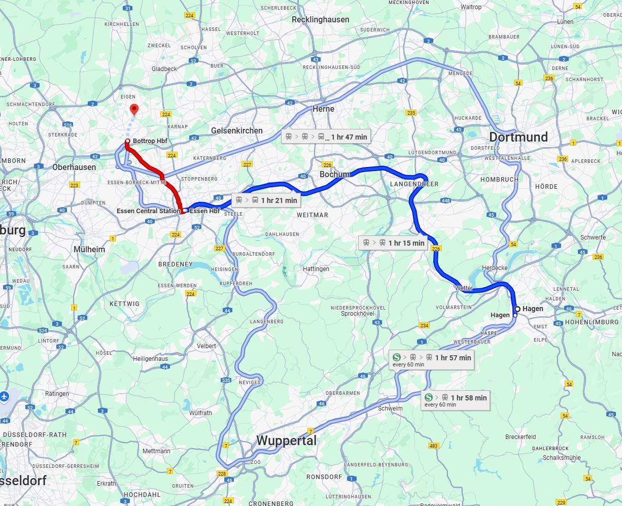 Anreise von Hagen Zu Bottrop Über 