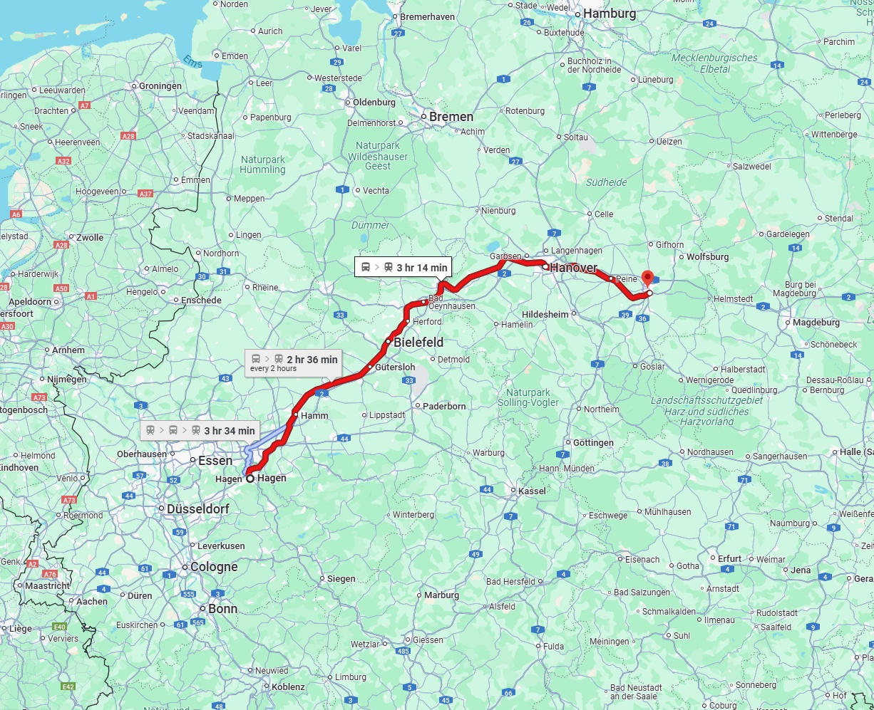 Anreise von Hagen Zu Braunschweig Über 