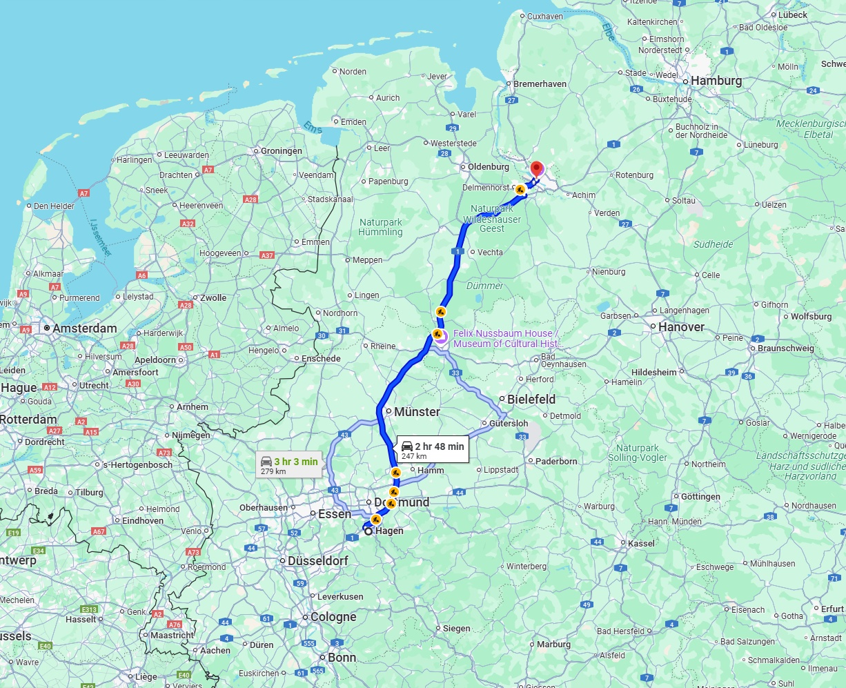 Anreise von Hagen Zu Bremen Über via A1