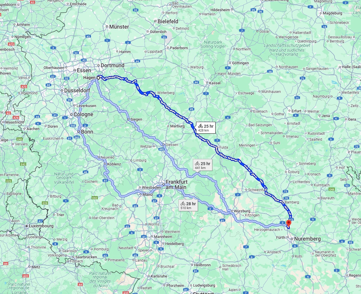 Anreise von Hagen Zu Erlangen Über 