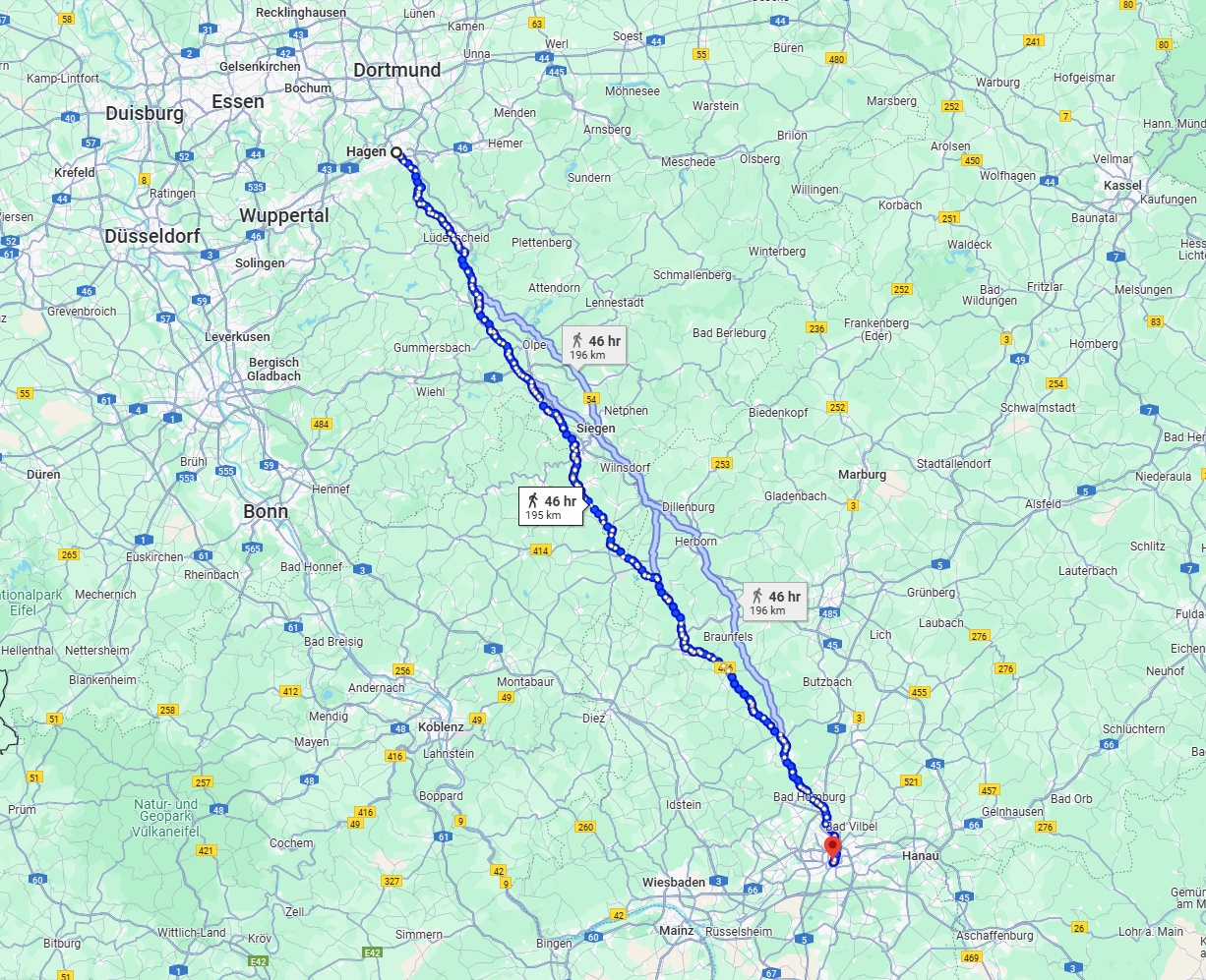 Anreise von Hagen Zu Frankfurt am Main Über 