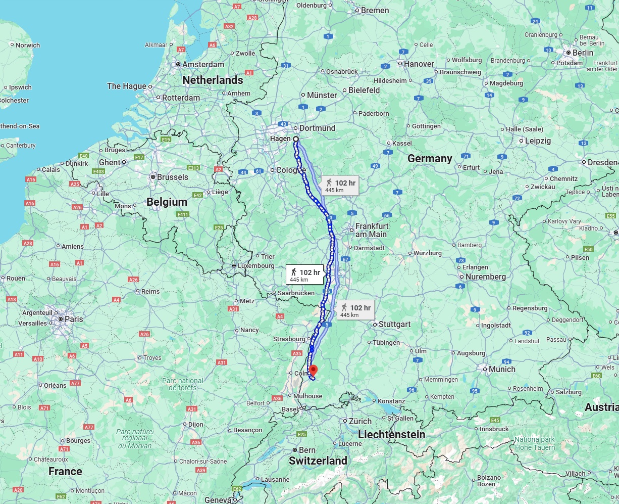 Anreise von Hagen Zu Freiburg im Breisgau Über 