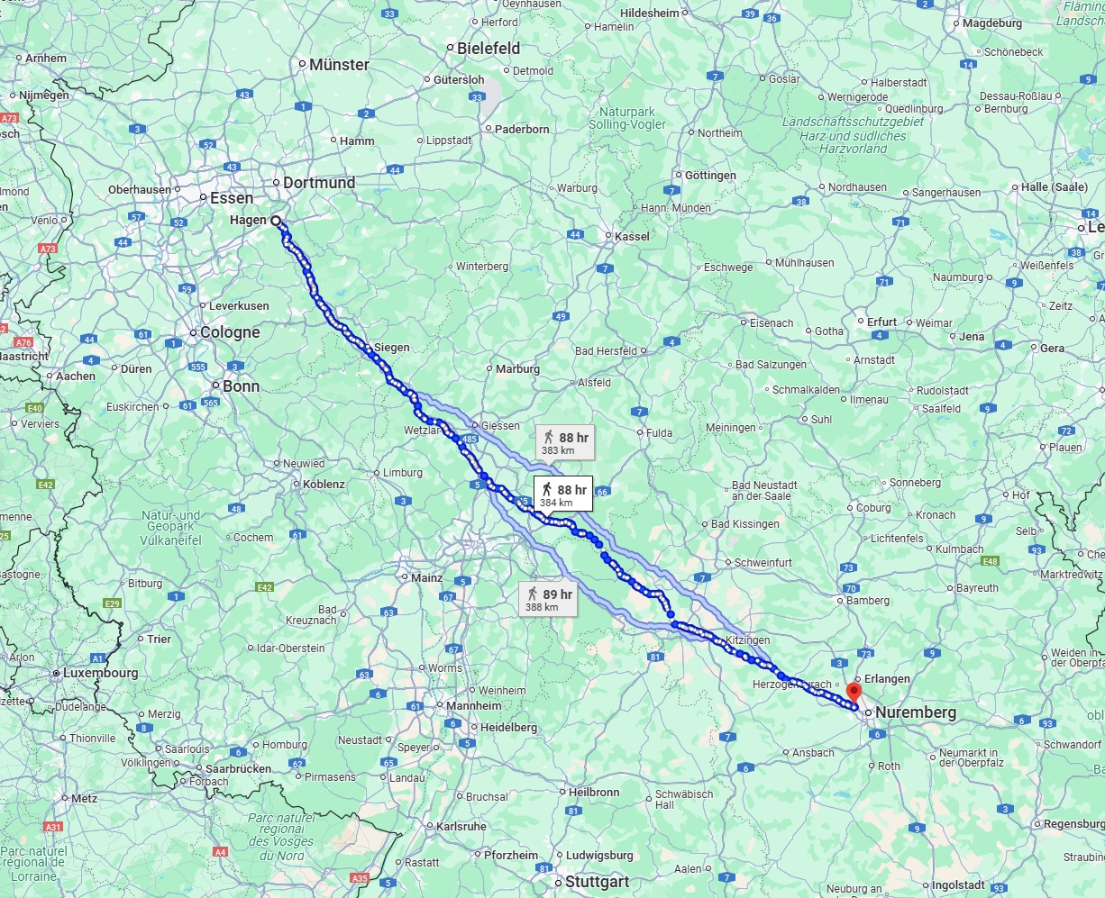 Anreise von Hagen Zu Fürth Über 