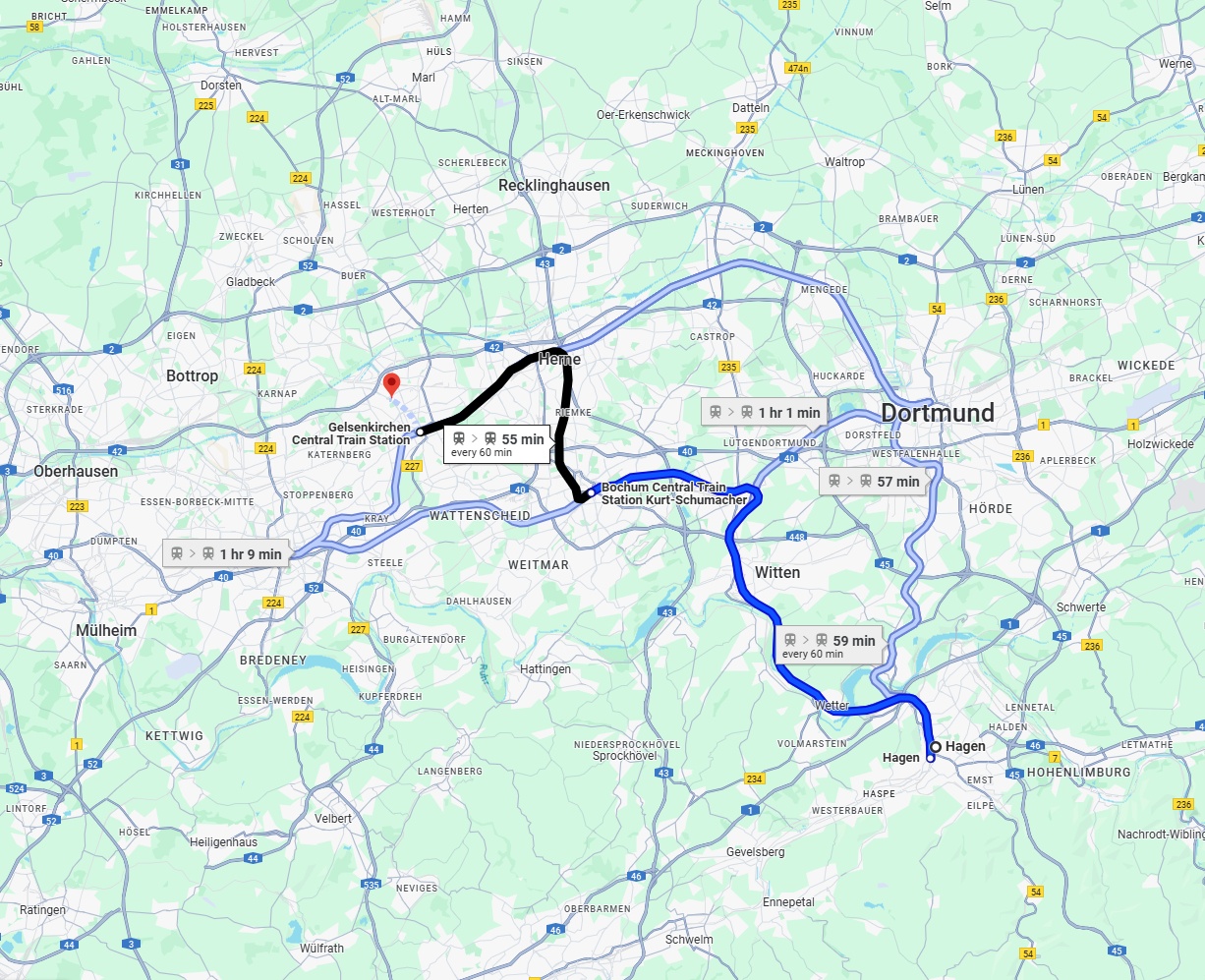 Anreise von Hagen Zu Gelsenkirchen Über 