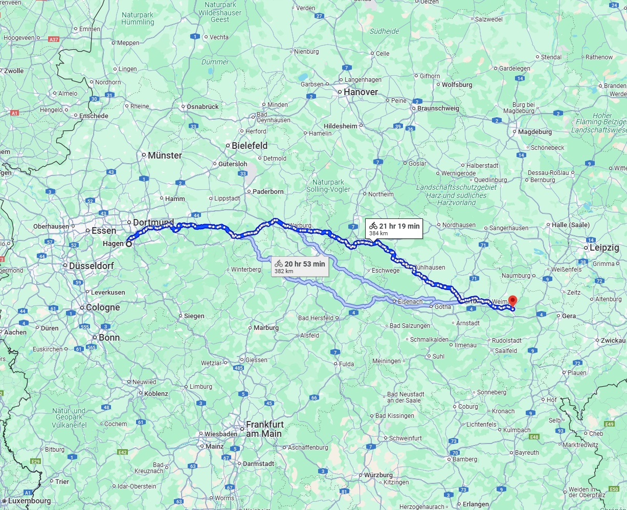 Anreise von Hagen Zu Jena Über 