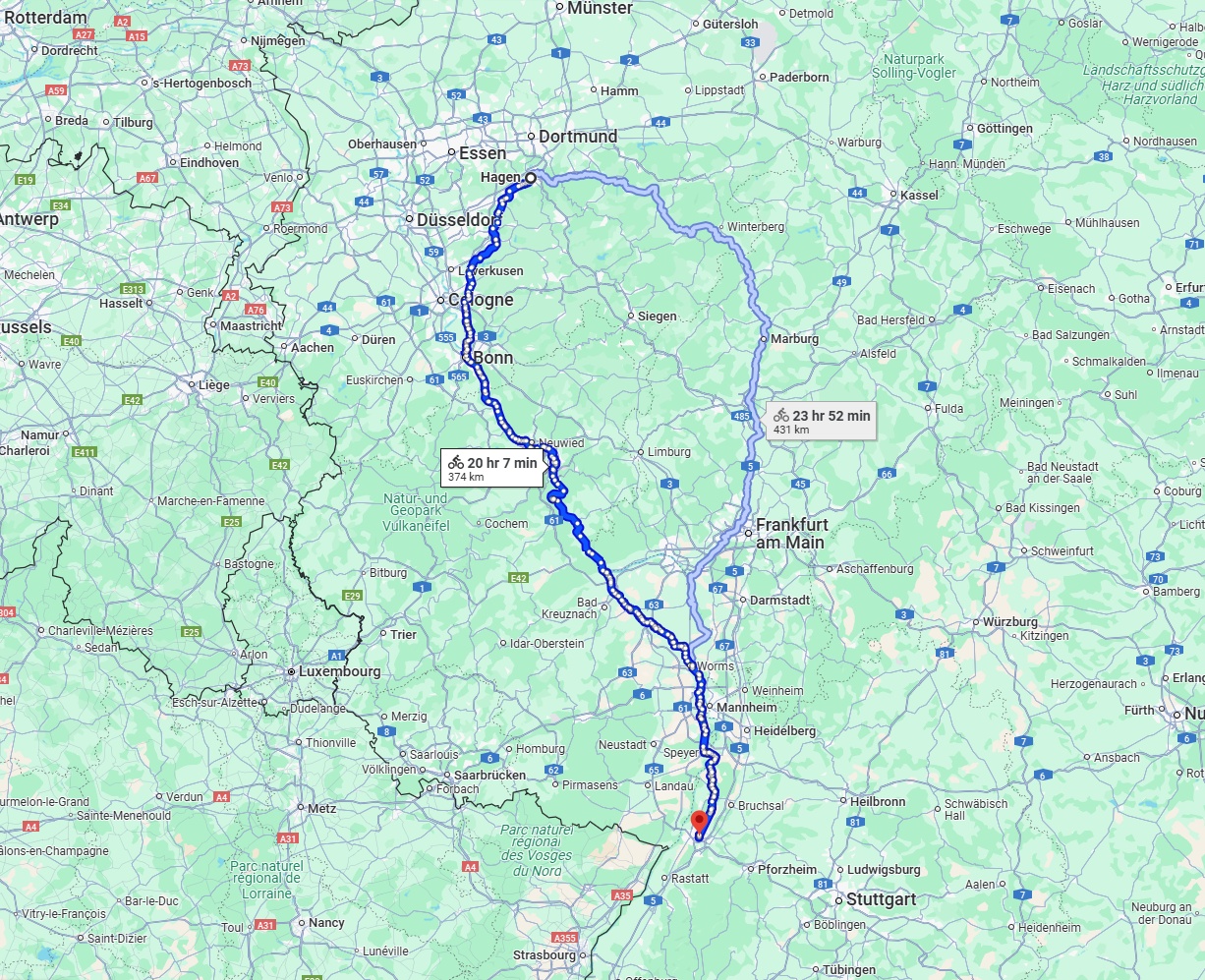 Anreise von Hagen Zu Karlsruhe Über 