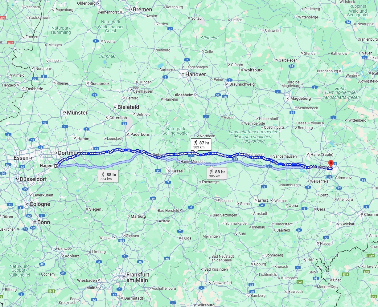 Anreise von Hagen Zu Leipzig Über 