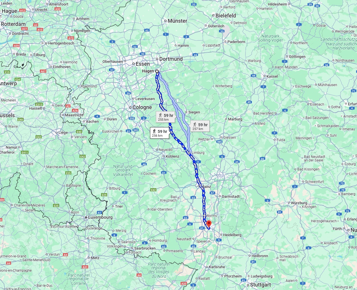Anreise von Hagen Zu Ludwigshafen am Rhein Über 