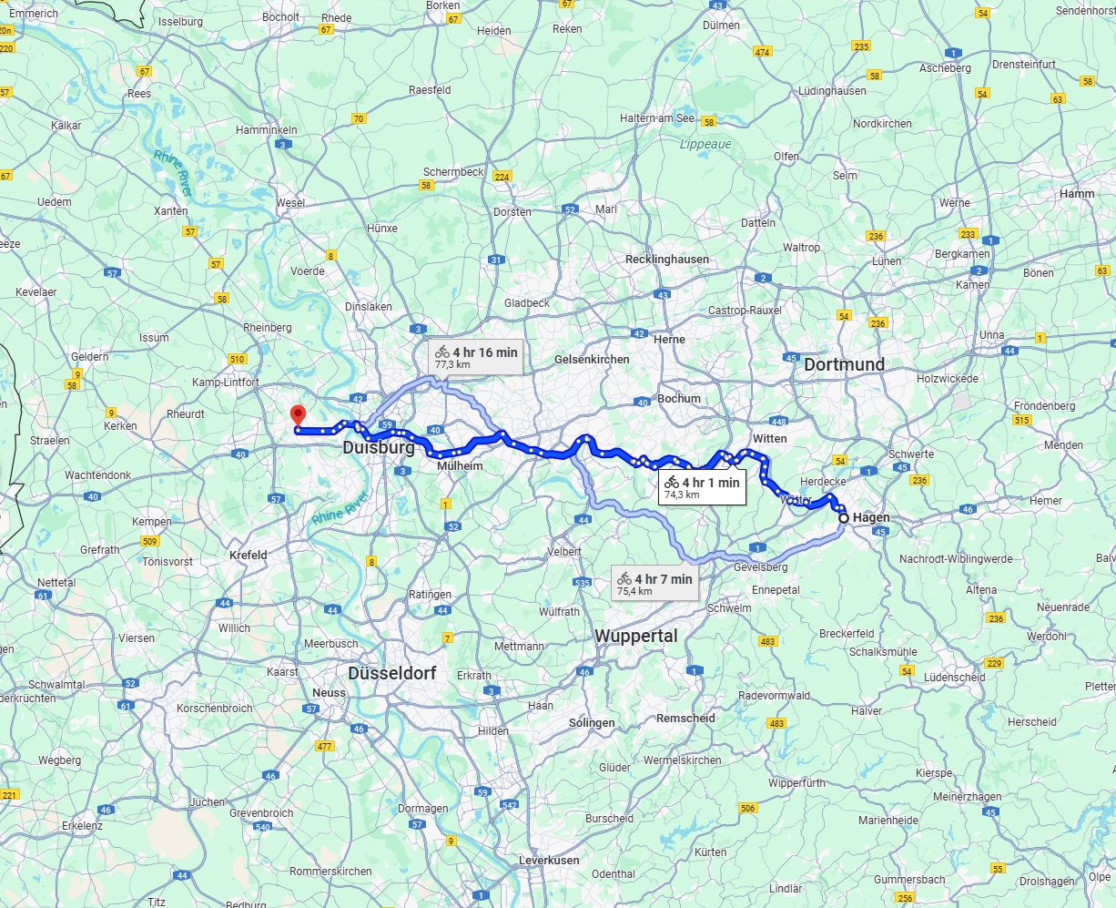 Anreise von Hagen Zu Moers Über 