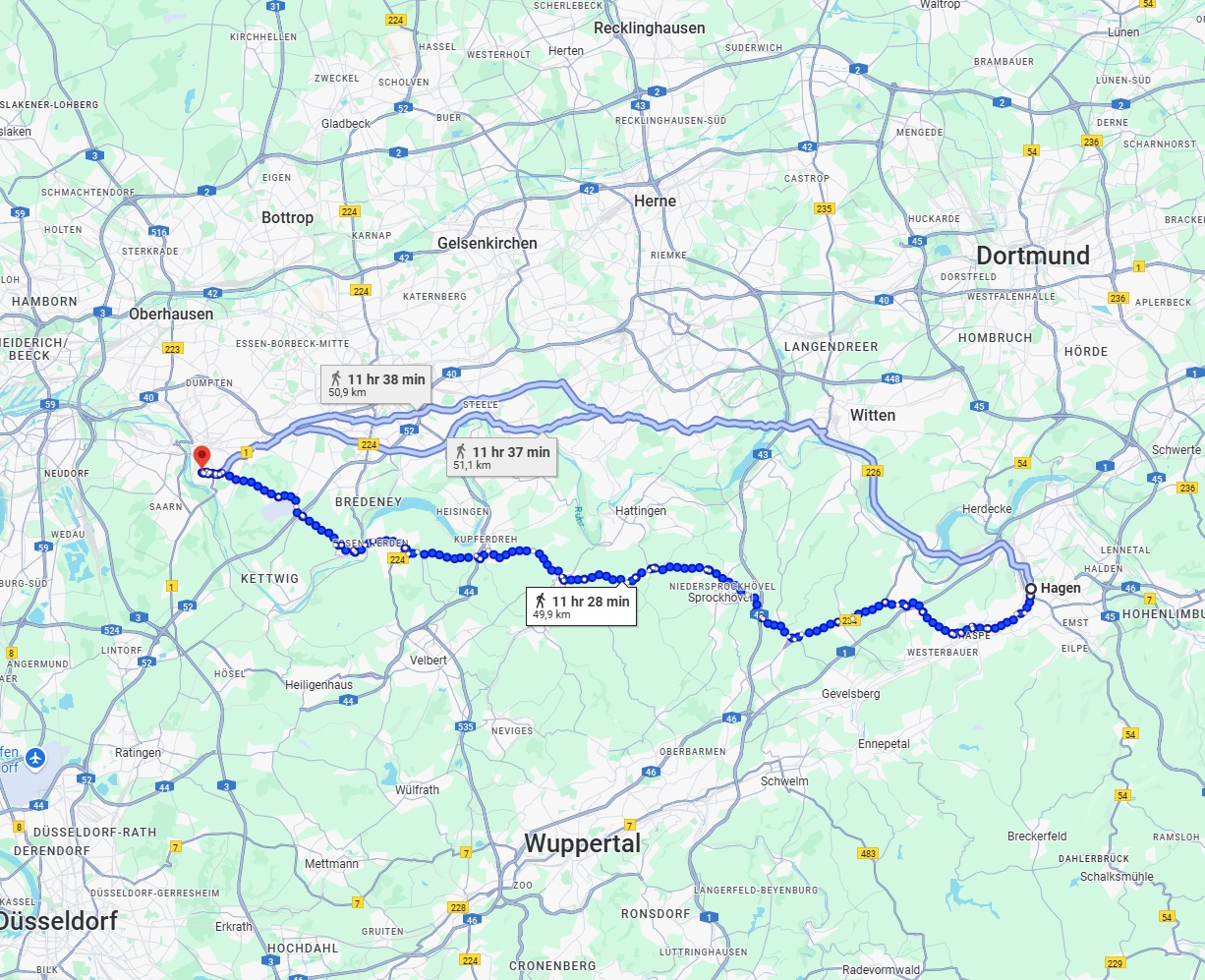 Anreise von Hagen Zu Mülheim an der Ruhr Über 