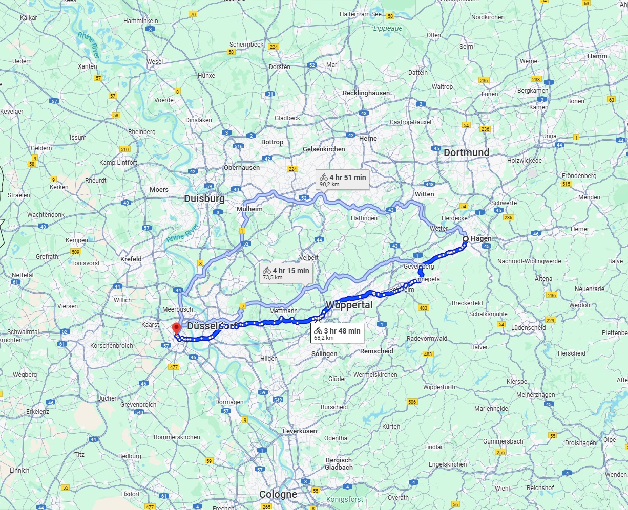 Anreise von Hagen Zu Neuss Über 