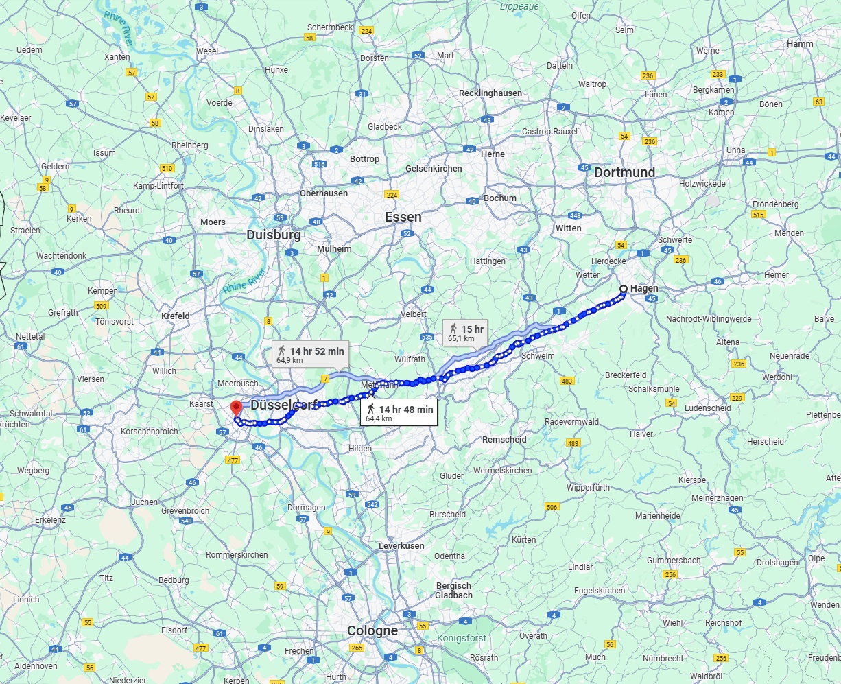Anreise von Hagen Zu Neuss Über 