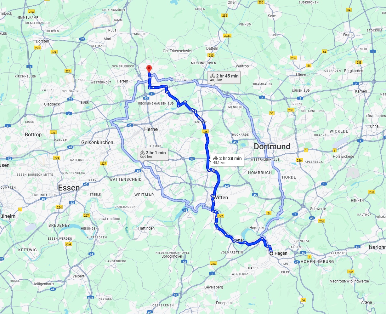 Anreise von Hagen Zu Recklinghausen Über 