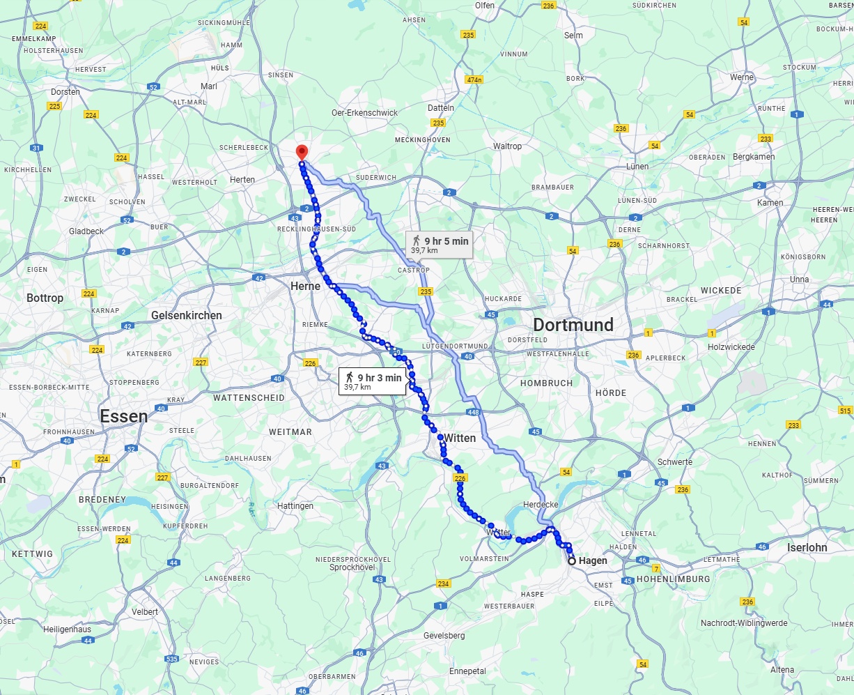 Anreise von Hagen Zu Recklinghausen Über 