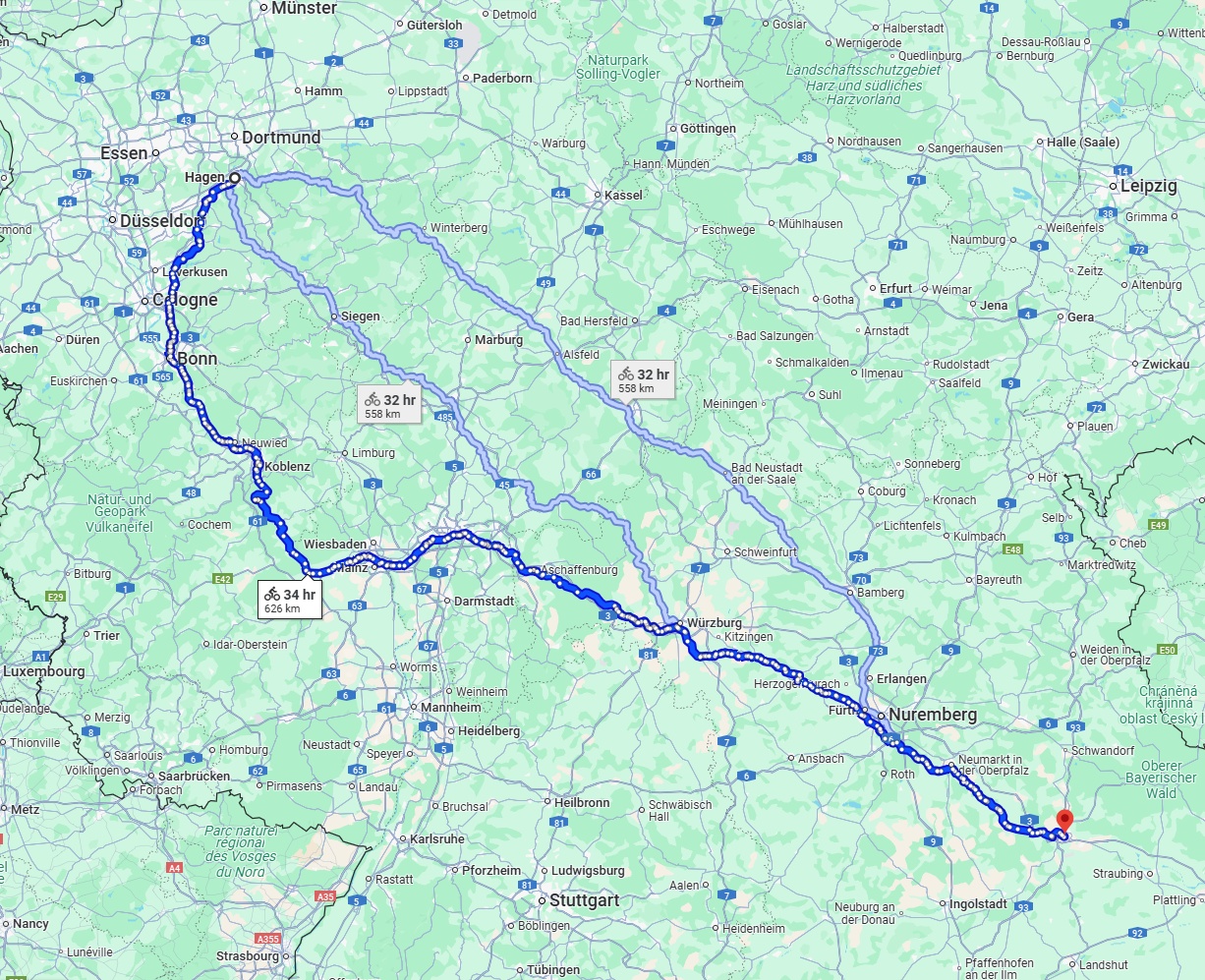Anreise von Hagen Zu Regensburg Über 