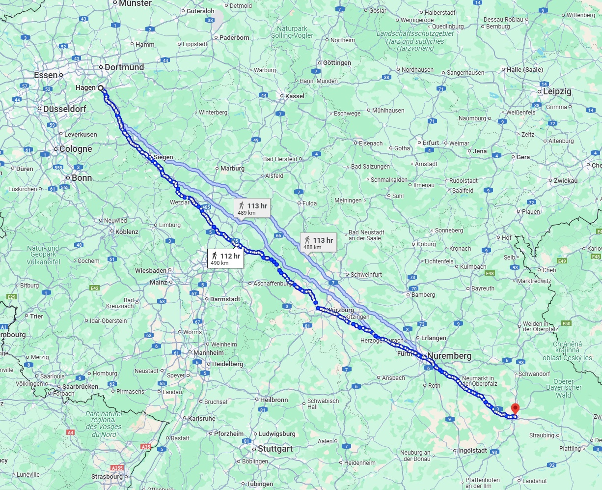 Anreise von Hagen Zu Regensburg Über 