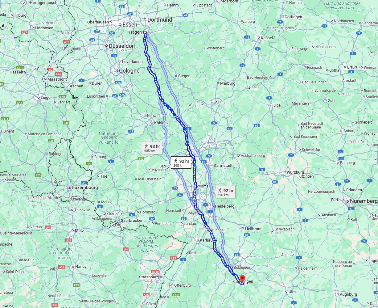 Anreise von Hagen Zu Reutlingen Über 