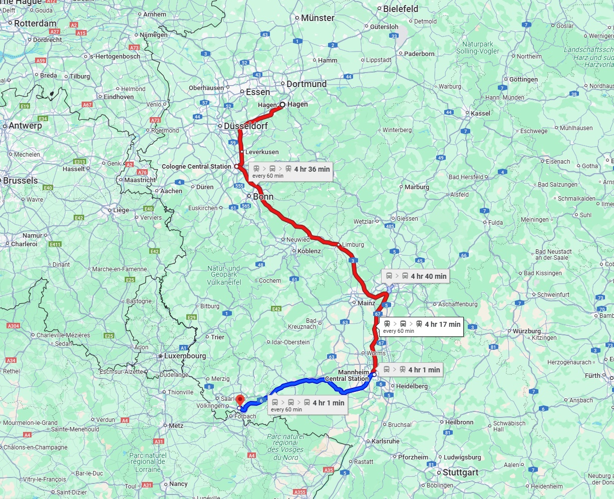 Anreise von Hagen Zu Saarbrücken Über 
