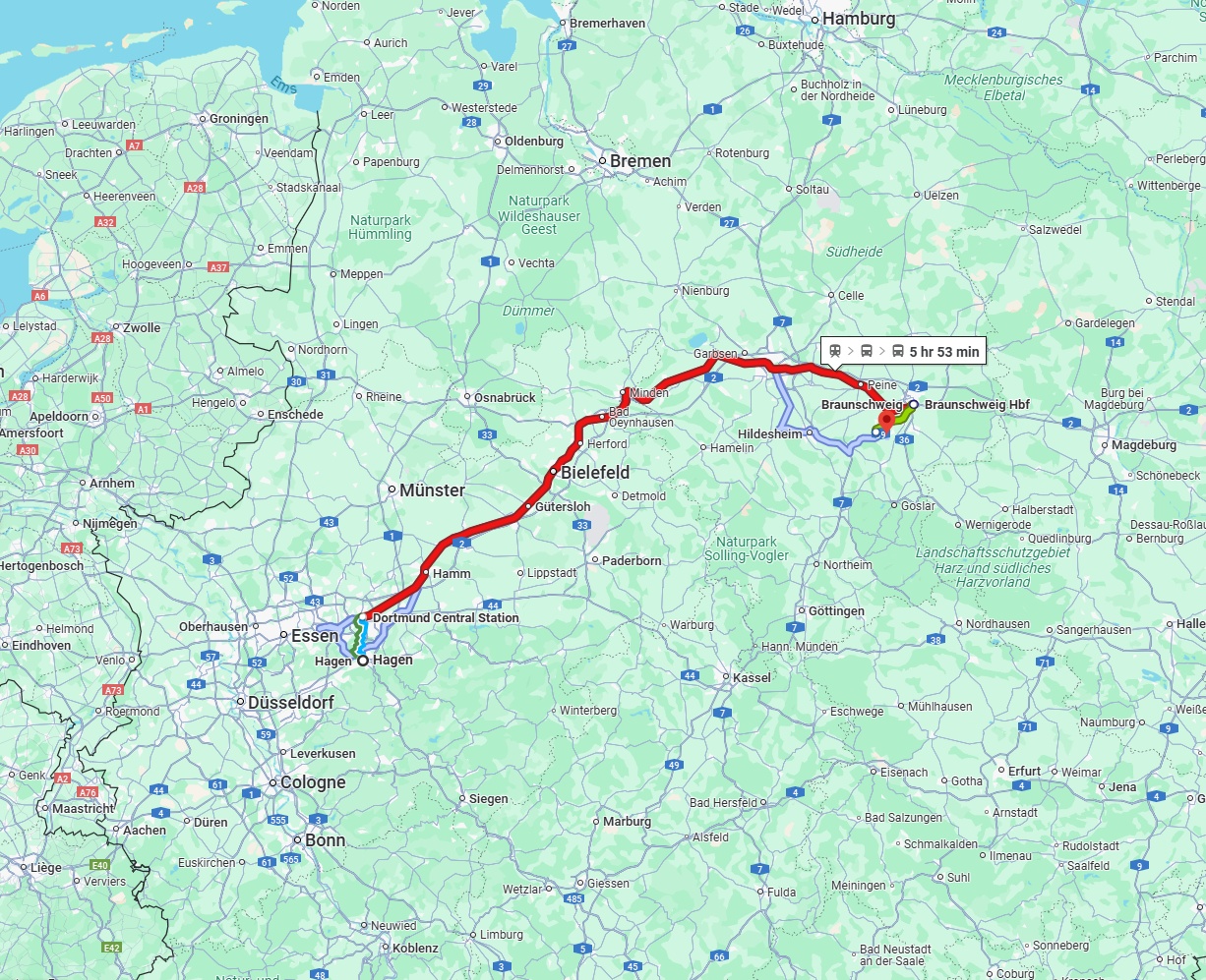Anreise von Hagen Zu Salzgitter Über 