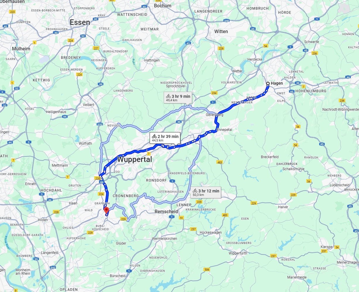 Anreise von Hagen Zu Solingen Über 