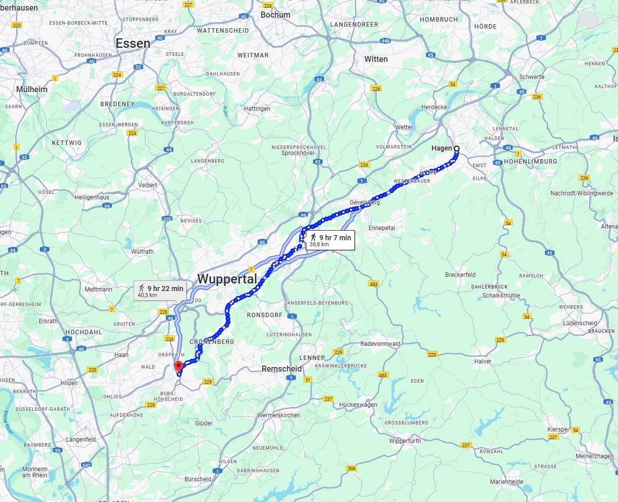Anreise von Hagen Zu Solingen Über 