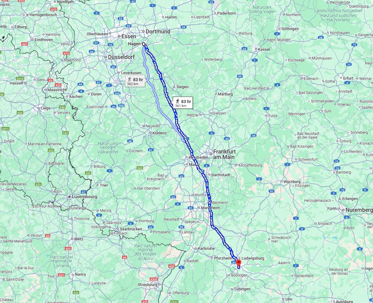 Anreise von Hagen Zu Stuttgart Über 