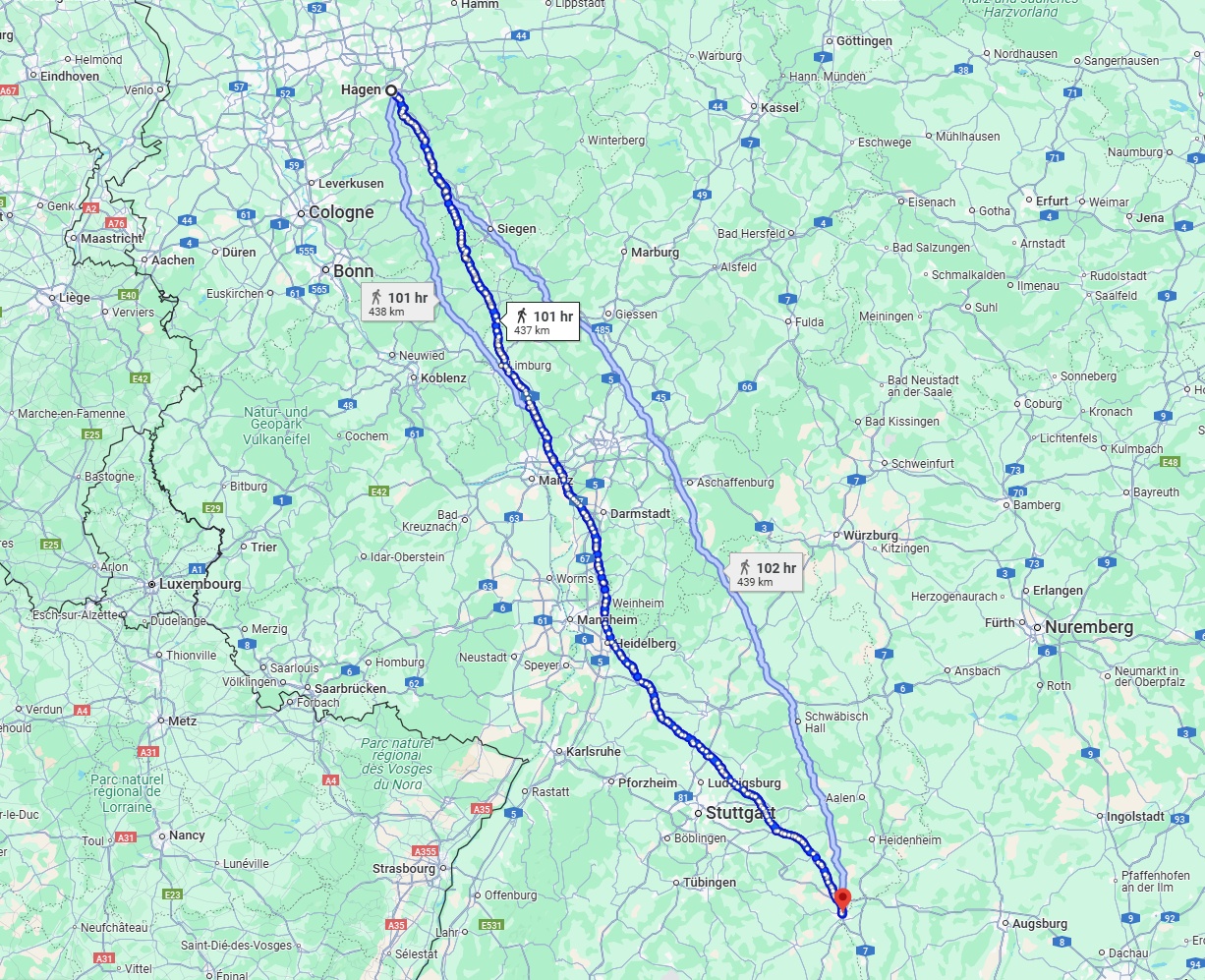 Anreise von Hagen Zu Ulm Über 